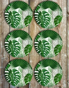Monstera Leaf and Palms Drink Coasters Set of 6 Neoprene - Gift Ideas - Picture 1 of 2