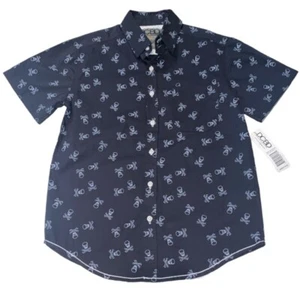 DCBD Boys Halloween Black w/White Skull & Crossbones Button Up Shirt Size S -$32 - Picture 1 of 4
