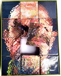 The Late CHUCK CLOSE BLOCK PUZZLE Self Portraits 12 BLOCKS = 6 PUZZLES 8" X 6.5" - Picture 1 of 6