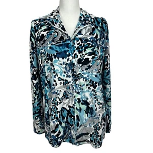 ALFRED DUNNER Damen Velours Jacke Gr. 10 durchgehender Reißverschluss Taschen weich mehrfarbig - Bild 1 von 13