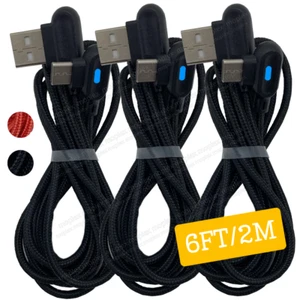 90 Degree Right Angle USB C Fast Charger Cable Type C 2M Cord For Samsung LG Lot - Picture 1 of 10
