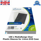 100 x Wiederverschließbare Klappe Kunststoff Wrap Taschen für 14 mm DVD Etui Transparente Hüllen