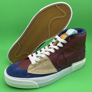 Nike SB Zoom Blazer Mid Edge L “Patched Up” Gum Bottom DA2189 600 Size 8.5 - Picture 1 of 6