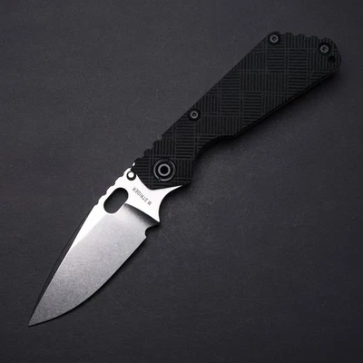 Cuchillos Strider SnG Negro Crosshatch G10 - Striderstiped Titanio / Hoja S30V Foto 1 de 4