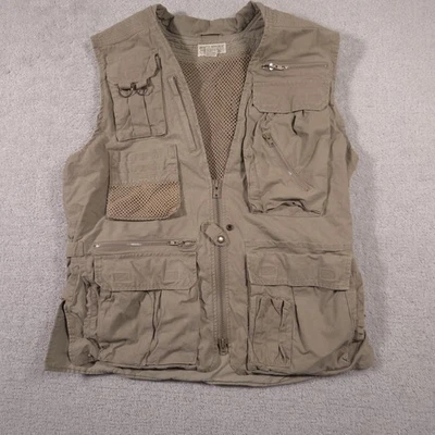Chaleco De Colección Banana Republic Para Hombres Grande Caqui Safari Viaje Multi Bolsillo Años 80 Foto 1 de 4
