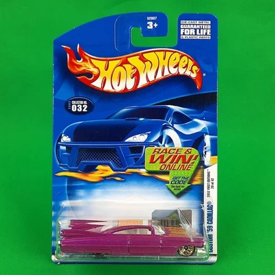 Hot Wheels First Editions #032 2002 rosa metálico personalizado '59 Cadillac dorado LW Foto 1 de 4