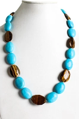 Toggl con cuentas de turquesa y ojo de tigre chapado en oro plata esterlina para mujer Rarities Foto 1 de 4