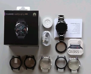 Huawei Watch GT 2 46mm Schwarz 46mm Gebraucht Guter Zustand OVP + Zubehör - Bild 1 von 15