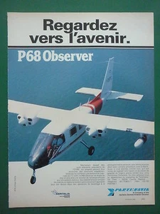 1/1984 PUB AERITALIA PARTHENAVIA P68 OBSERVER AIRCRAFT AVION ORIGINAL FRANZÖSISCHE ANZEIGE - Bild 1 von 1