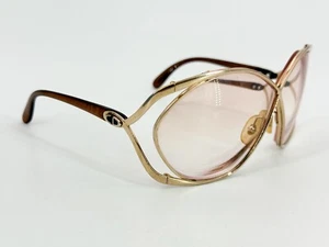 Rare Vintage Christian Dior 2056 Sunglasses FRAMES Brown Butterfly Gold K933 - Picture 1 of 8