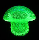 Degenhart Vaseline Uranium Glass Button & Daisy Top Hat Toothpick Holder