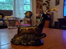 EMPTY Avon Ten Point Buck Brown Glass Cologne Decanter After Shave 1973 Vgt