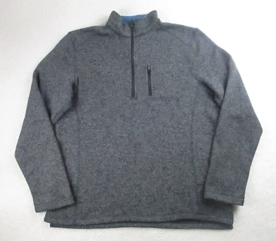 Suéter Woolrich Para Hombres XL Gris Pullover 1/4 Cremallera Manga Larga Bolsillo Informal Exterior Foto 1 de 4