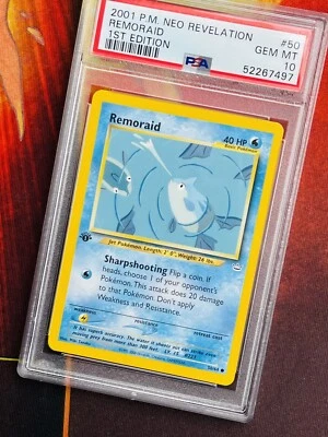 2001 Neo Revelation Remoraid 1st Edition #50 Gem Mint PSA 10 Pokémon Card - Image 1 of 3