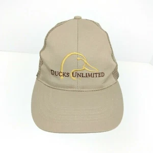 Vintage Ducks Unlimited Hat Trucker Cap Embroidered Beige Tan - Picture 1 of 6