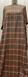 100% Cotton Flannel Plaid Gold ,Red, Gray, Fabric By The Yard 45" - Picture 1 of 4