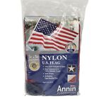 Annin Nylon USA Flag with Brass Grommets Embroidered Stars 3ft x 5ft NEW