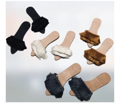 Sandalia con borlas de seda índigo Calo by James nueva con caja se adapta mejor a 9,5 Foto 1 de 4