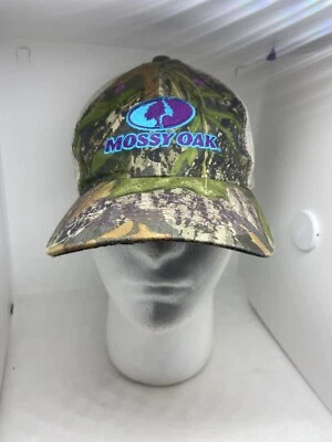 Sombrero camuflado Mossy Oak para mujer con logotipo púrpura/turquesa bajo perfil con tirantes Foto 1 de 4