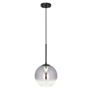 Forte Lighting Callisto 1 Light 11" Mini Pendant, Black/Chrome - 2758-01-04 - Picture 1 of 1