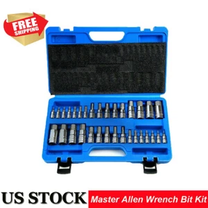 32pcs Master Allen Wrench Bit Kit Hex Key For Ratchet Socket Tool Sae Metric Set - Picture 1 of 8