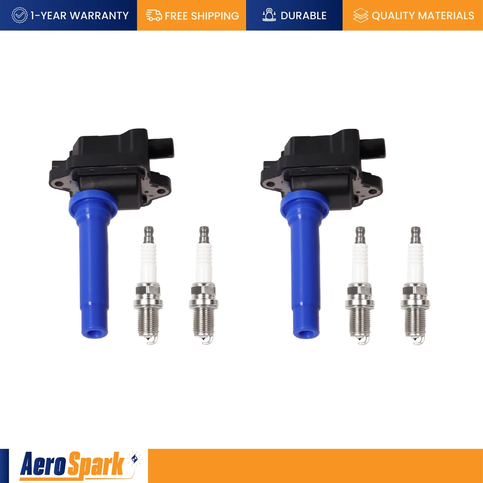 2 bobinas de encendido y 4 bujías de platino para Kia Spectra 2000-2004 1,8 L l l4 UF253 Foto 1 de 4