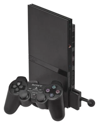 Playstation 2 PS2 Slim Negro Consola de Juegos Paquete con 1 Controlador OEM Foto 1 de 3