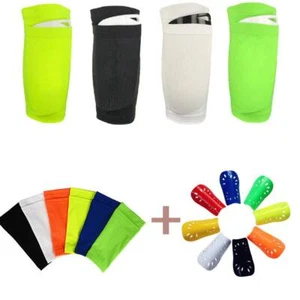Football Pads Socks With Shields Leg Sleeve Shin Guards Support Protect - Picture 1 of 17