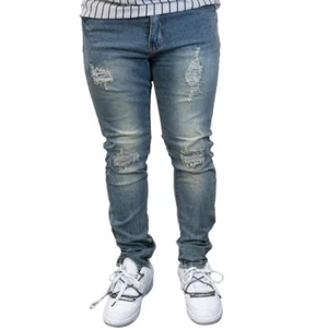 Men's Slim Fit Jeans Skinny Stretch Denim Pants - Picture 1 of 4