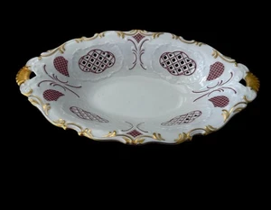 DE COLECCIÓN PIRKEN-HAMMER PORCELANA CHECA PERFORADA OVALADA 12 1/2" X 7" CUENCO PARA SERVIR - Imagen 1 de 10