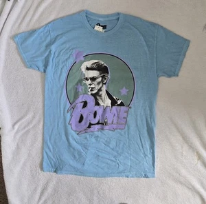 David Bowie Graphic Tee Shirt, Size Medium,Blue, New - Picture 1 of 10