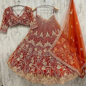 Designer Lehenga Pakistani Lengha Choli Wedding Party Bridal Dress Bridesmaid - Picture 1 of 7