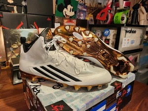 NUEVO Botines de fútbol americano para hombre talla 16 ADIDAS oro blanco negro AQ8712 sin caja - Imagen 1 de 14