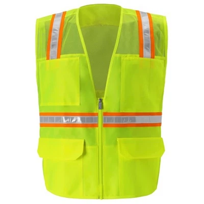 Chaleco de seguridad reflectante amarillo de alta visibilidad Foto 1 de 4