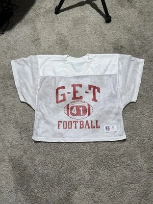 Camiseta de fútbol vintage años 80-90 hecha en EE. UU. Russell Athletic malla boxy M Foto 1 de 4