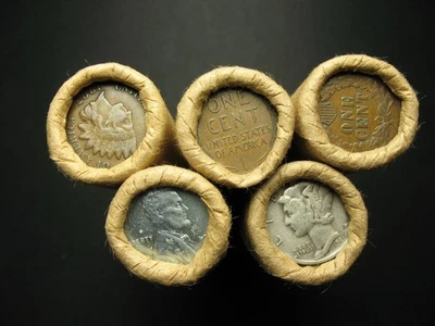 🔥5 LINCOLN WHEAT CENT PENNY ROLLS "250 COINS" OLD OREGON ESTATE HORDE🔥LOT 1B - Image 1 of 4