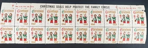 Jimace29 US WX204, 1960 Weihnachtssiegel 1968, Randstreifen 20 Stück, postfrisch, o.g. - Bild 1 von 1