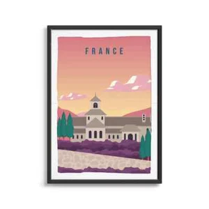 France Travel Illustration Poster Premium Quality Choose your Size - Picture 1 of 2