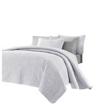 Chezmoi Collection Austin 3-Piece Oversized Bedspread Coverlet Set (Queen, Wh...
