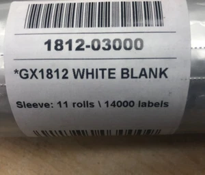 Garvey GX1812 White Blank Label-11 Rolls/14000 Labels - Picture 1 of 4