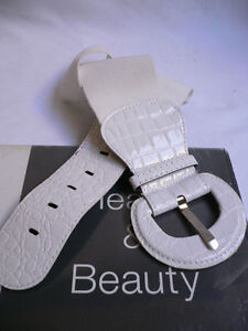 Women Hip High Waist Elastic True White Fashion Stretch Belt Plus Size M L XL