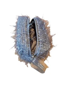 MAC Fireworked Like a Charm Cosmetic Makeup Bag ONLY Pouch Bag Small Silver Zip - Picture 1 of 10