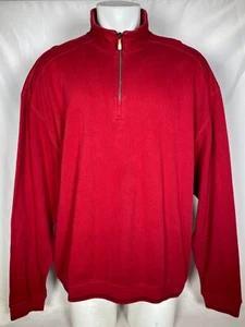 Tommy Bahama Rojo 1/4 Cremallera Algodón Pullover Sudadera Para Hombre XXL - Imagen 1 de 10