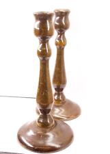 Pair of Victorian period Wooden Candlestick. 1890s.
