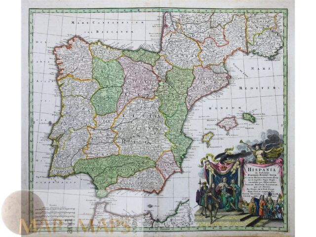 Old Map of Portugal 1730 Mapa de Portugal Vintage Map Wall Map Print -  VINTAGE MAPS AND PRINTS