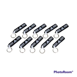 Adidas Keychain Black with White Logo Rubber 3" Metal Ring Lot of 10 - Picture 1 of 3
