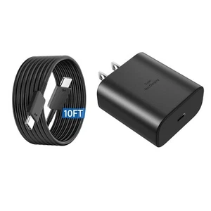 45W Super Fast Wall Charger Adapter 10Ft USB-C For Samsung Galaxy S23 S24+ Ultra - Photo 1 sur 8