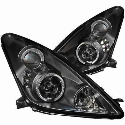 ANZO PROJECTOR HEADLIGHTS HALO BLACK For 00-05 TOYOTA CELICA 121387 - Image 1 of 4