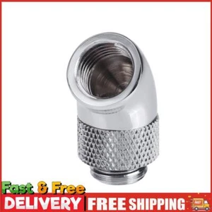 G1/4 Schraubgewinde 45 Grad Winkeldrehung Messing Verbinder Fitting (silber) ~ - Bild 1 von 11