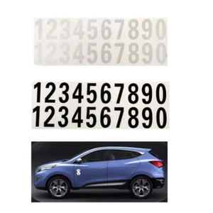 Reflective Number Sticker For Street Address Mailbox/Car Vinyl Decal White/Black - Picture 1 of 5